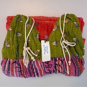 (NWT) Kantha Bae Patchwork Maxi Dress | Free Size | Boho Tie Strap Dress